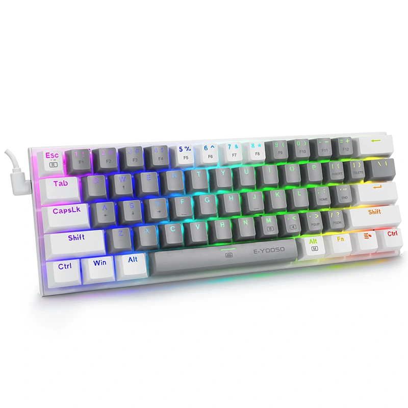 61Keys 60% RGB Keyboard Mekanikal Berwayar Permainan