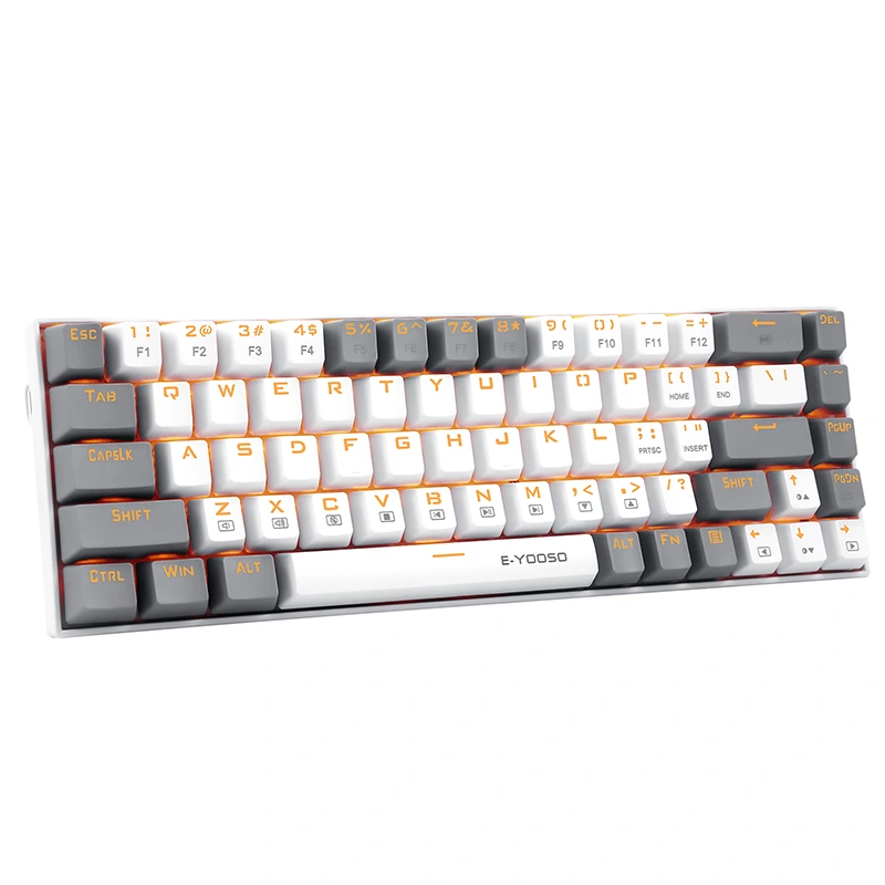 Papan Kekunci Lampu Belakang LED Berwayar Permainan Mekanikal 68keys