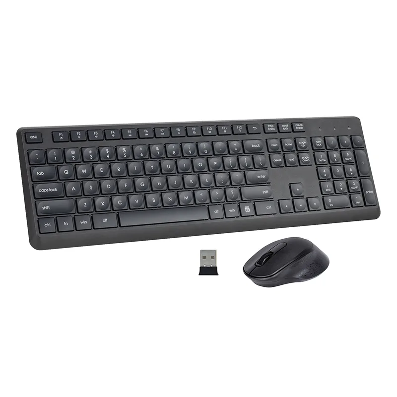 Black 2.4GHz Kekunci Tanpa Wayar dan Mouse Combo