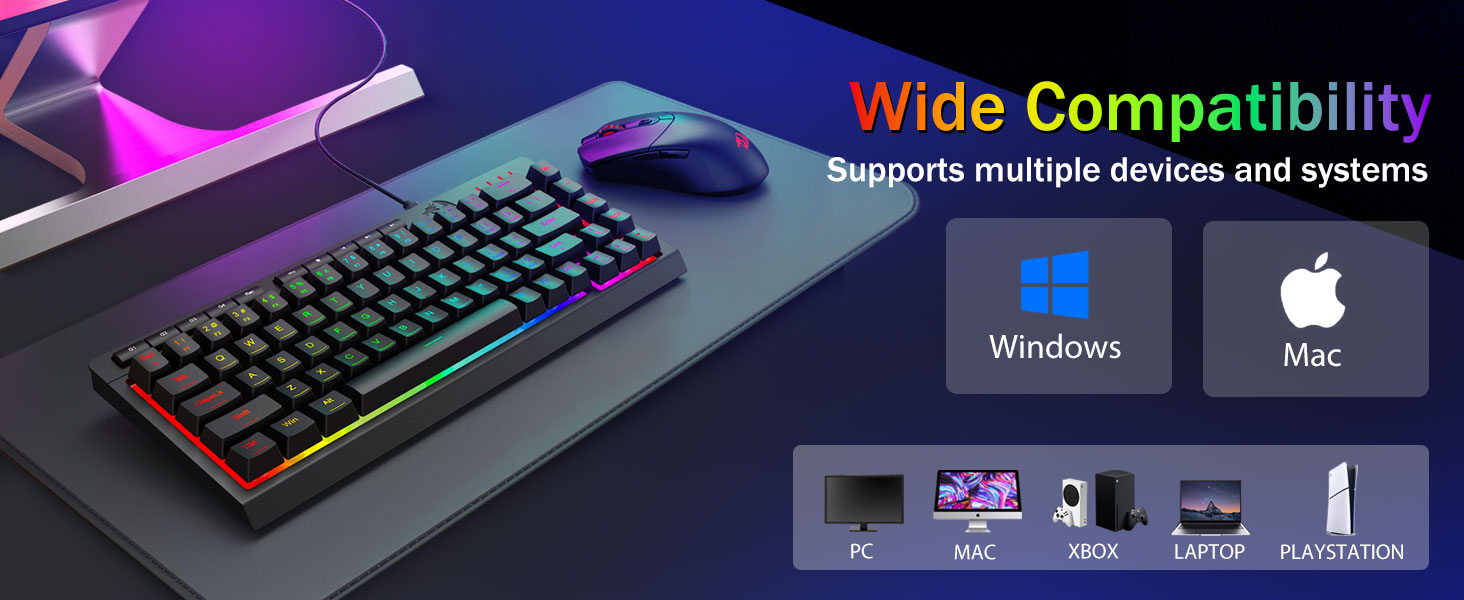 Black K519 Wired Gaming RGB Backlit Keyboard