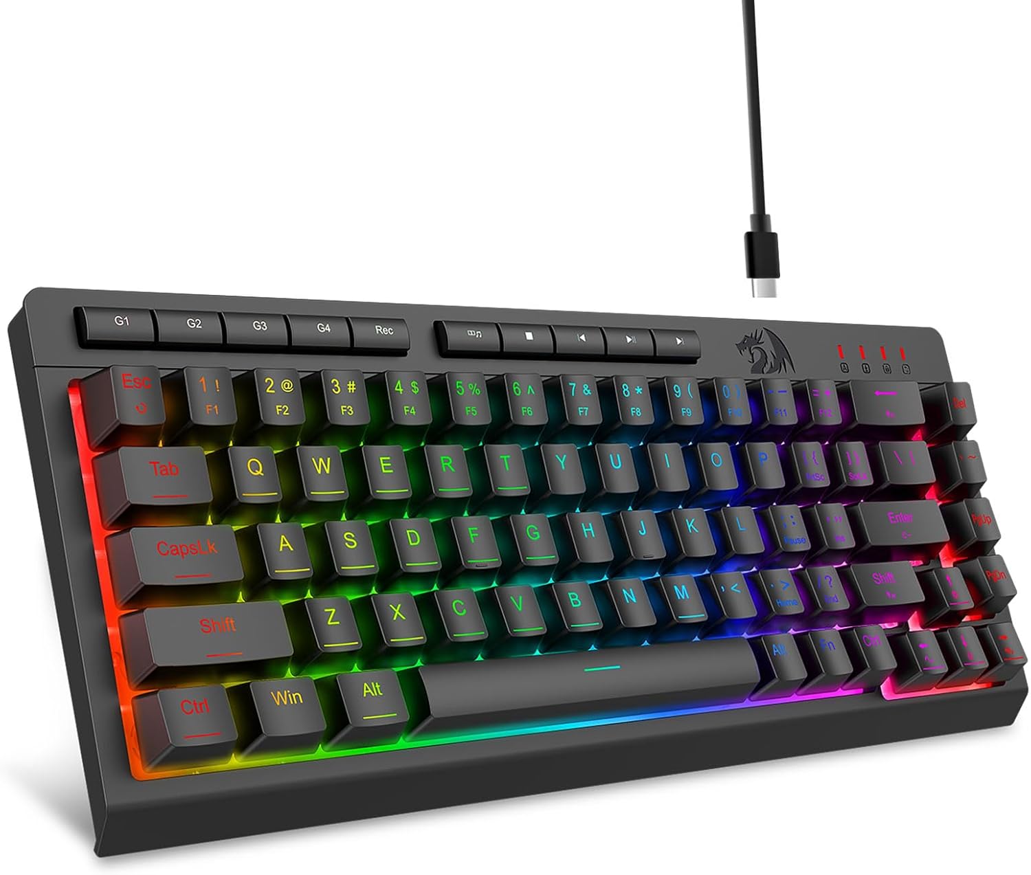 Keyboard Backlit RGB Permainan K519 Hitam K519